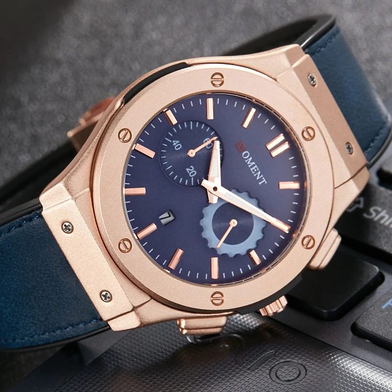 Unique Men Watch Analog Quartz Date Wristwatch Fashion Leather Strap Clock Sport Military Cool Male Relogio Masculino Uhr
