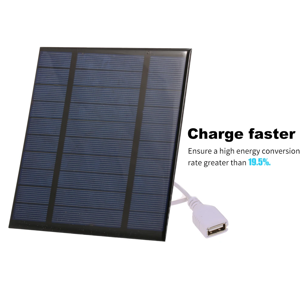 

2.5W/5V/3.7V Portable Solar Charger With USB Port Compact Solar Panel Phone Charger For Camping Hiking Travel