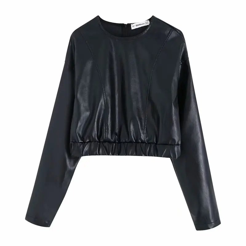 BB40-9643 European and American fashion imitation leather jacket