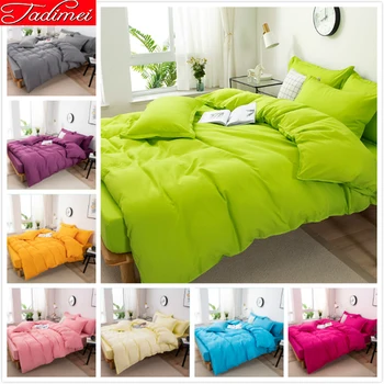 

Green Solid Pure Color Duvet Cover Pillowcase Set Adult Kids Boy Girl Bedding Single Queen King Size Quilt Cover 150x200 180x220