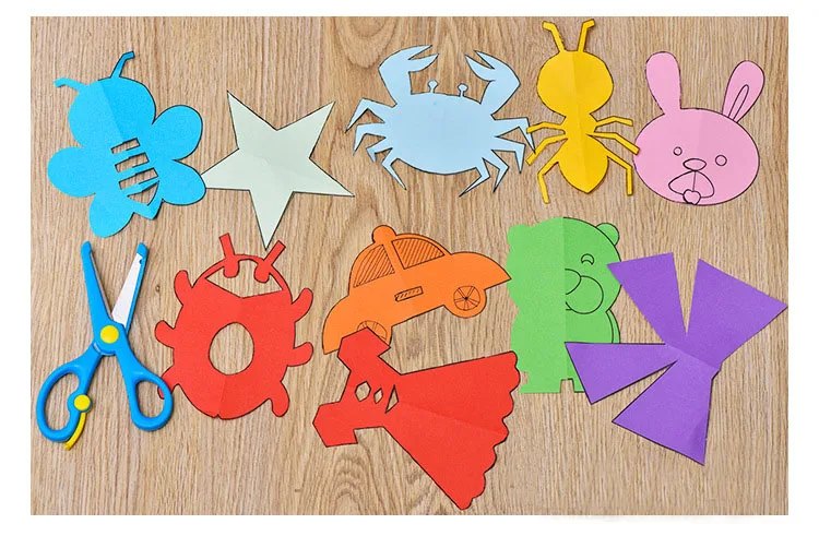 120 шт DIY Мультфильм цветная бумага резка детский сад ручные игрушки складные и режущие Развивающие игрушки для детей