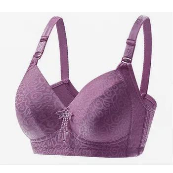 

Bras For Women Plus Large Size Underwire Without Steel Ring Thin Section Comfort Push Up Lingerie Adjustment Black Red Bra