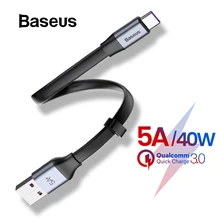 Baseus 5A Supercharge usb type C кабель для huawei P30 mate 30 Pro Портативный USB C кабель Quick Charge 3,0 Для Xiaomi 9 USB-C провод