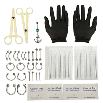 

14G 16G Nose Eyebrow Lips Tongue Ring Septum Forceps Piercing Needles Body Jewelry Body Piercing Jewellery kits