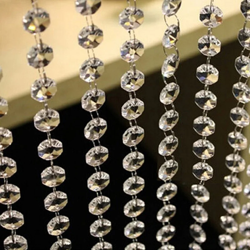 10PCS 1M DIY Wedding Decor Diamond Curtain Acrylic Crystal Beads String Strand Garland Haing Decorative Ornament | Дом и сад