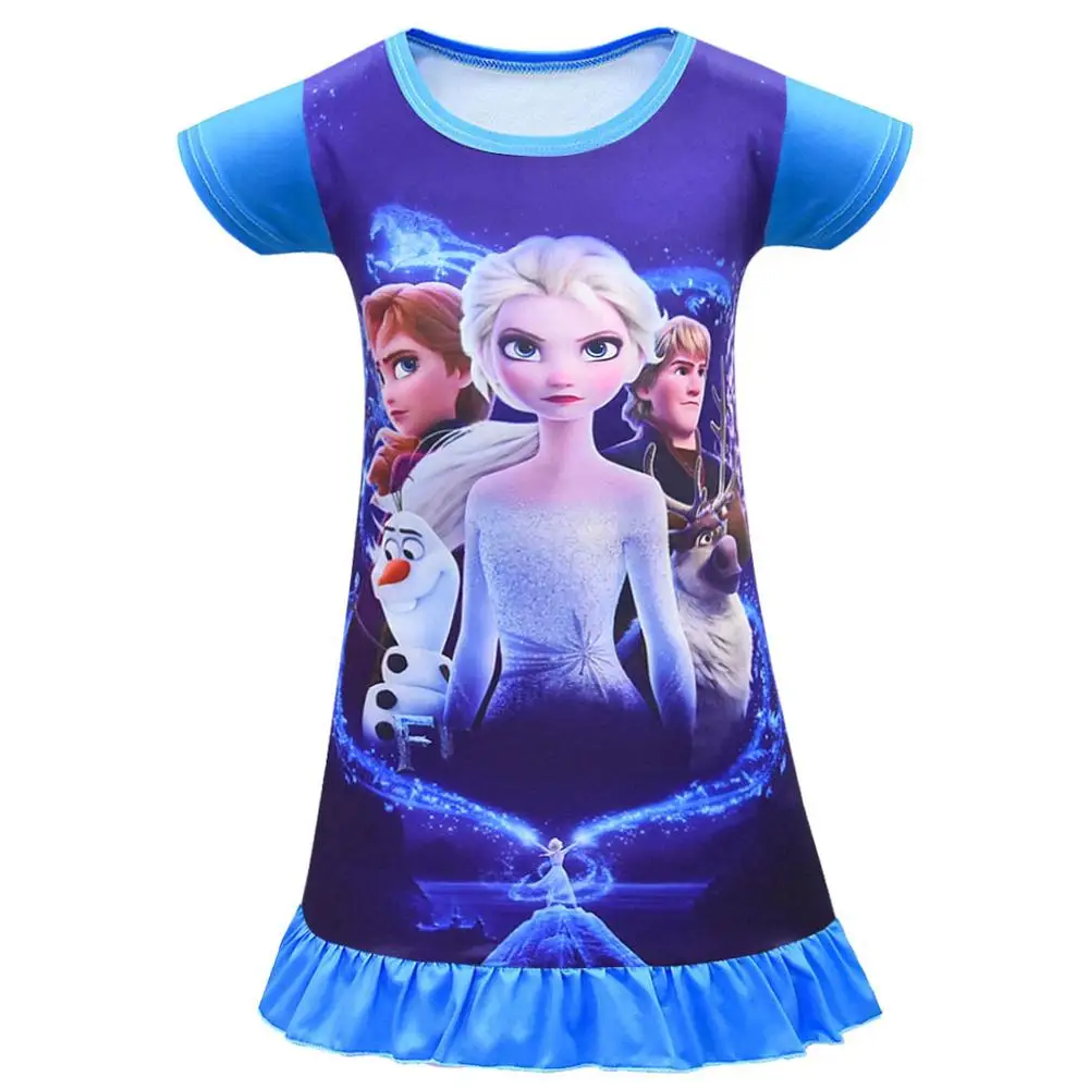 Dark blue1pcs С изображением Анны и Эльзы 2 Хэллоуин Спортивная одежда Карнавальный костюм для девочек, повседневная одежда футболка для девочек Повседневная Спортивная юбка шляпа Перчатки платье для дня рождения на шнуровке - Цвет: Dark blue1pcs