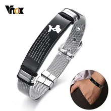 Vnox любовь папа на заказ Гравировка ID браслеты для мужчин мужские подарки для папы нержавеющая сталь цепь Регулируемая pulseira masculina