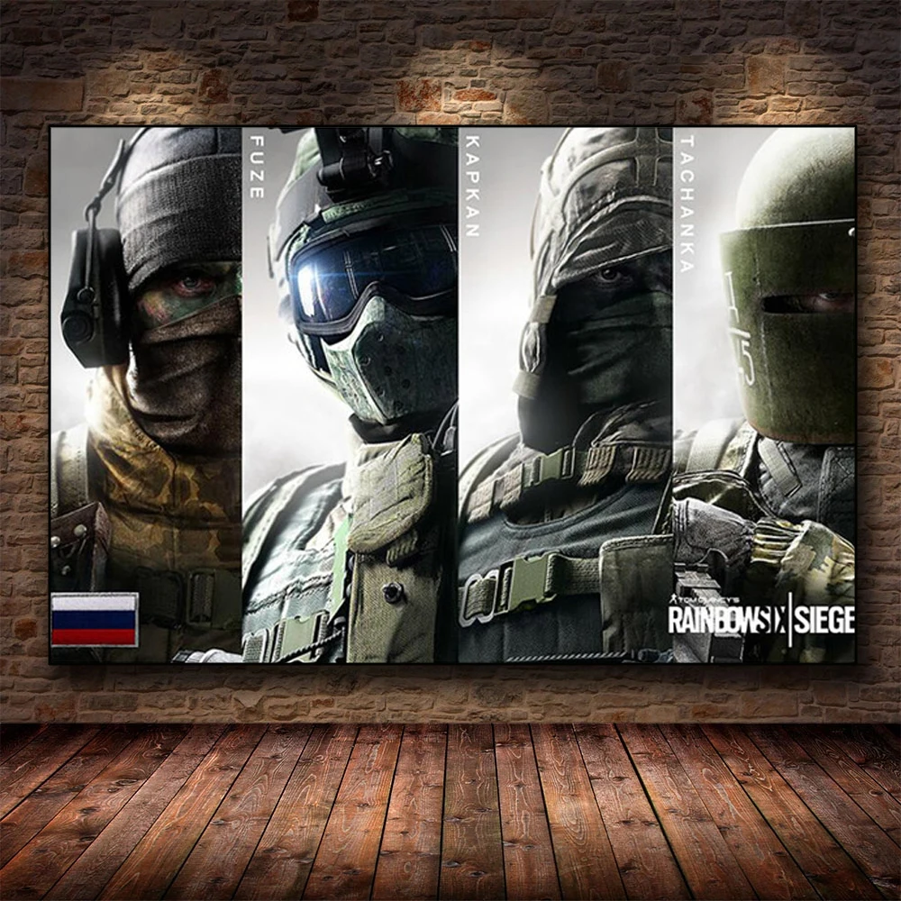 Радуга шесть: осада Холст плакат HD Плакат Украшение игра живопись спальня