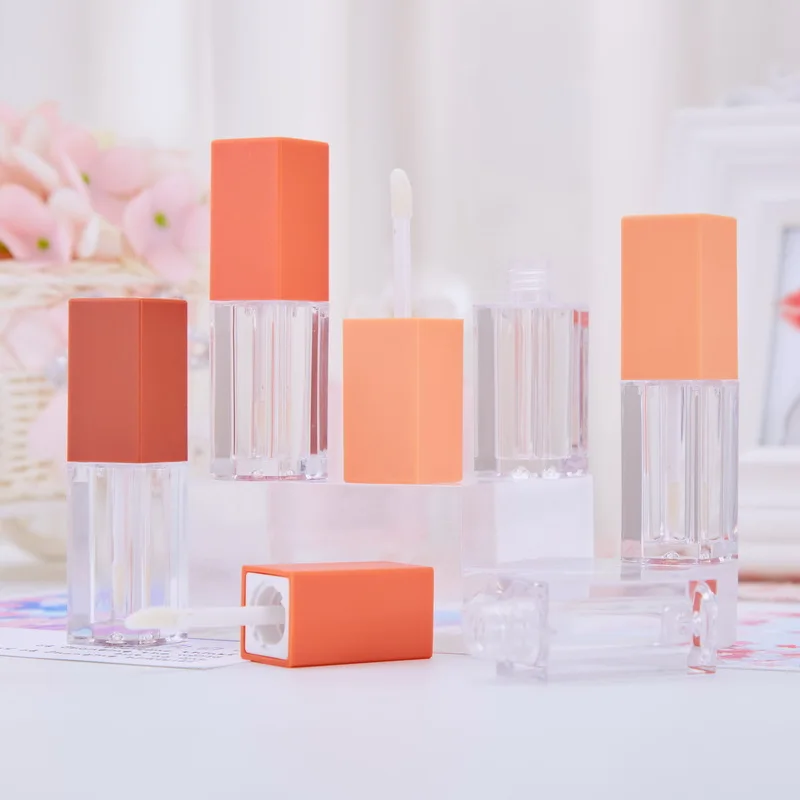 

4ml Square Makeup Liquid Empty Lipstick Lip Gloss Tubes High Quality Frosted Cosmetic Packaging Container