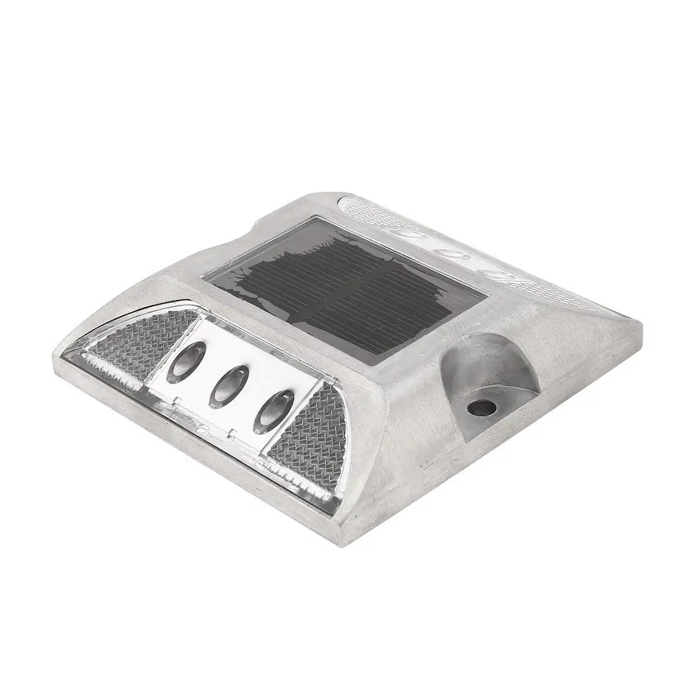 

Aluminum Waterproof LED Solar Powered Road Stud Light Reflective Ground Light Path Deck Dock Warning Light