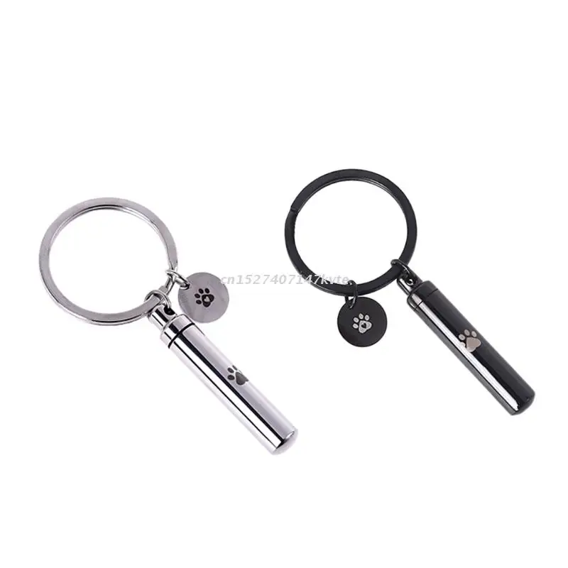 Cremation Jewelry for ashes Stainless Steel Pendant Pet Urn Keychain with Charm