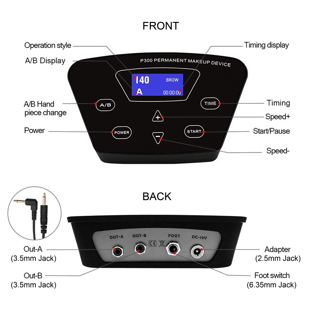 Biomaser P300 Permanent Makeup Machine Tattoo Machine Rotary Pen For Eyebrow Lip Microblading DIY Machine Kit With Tattoo Needle