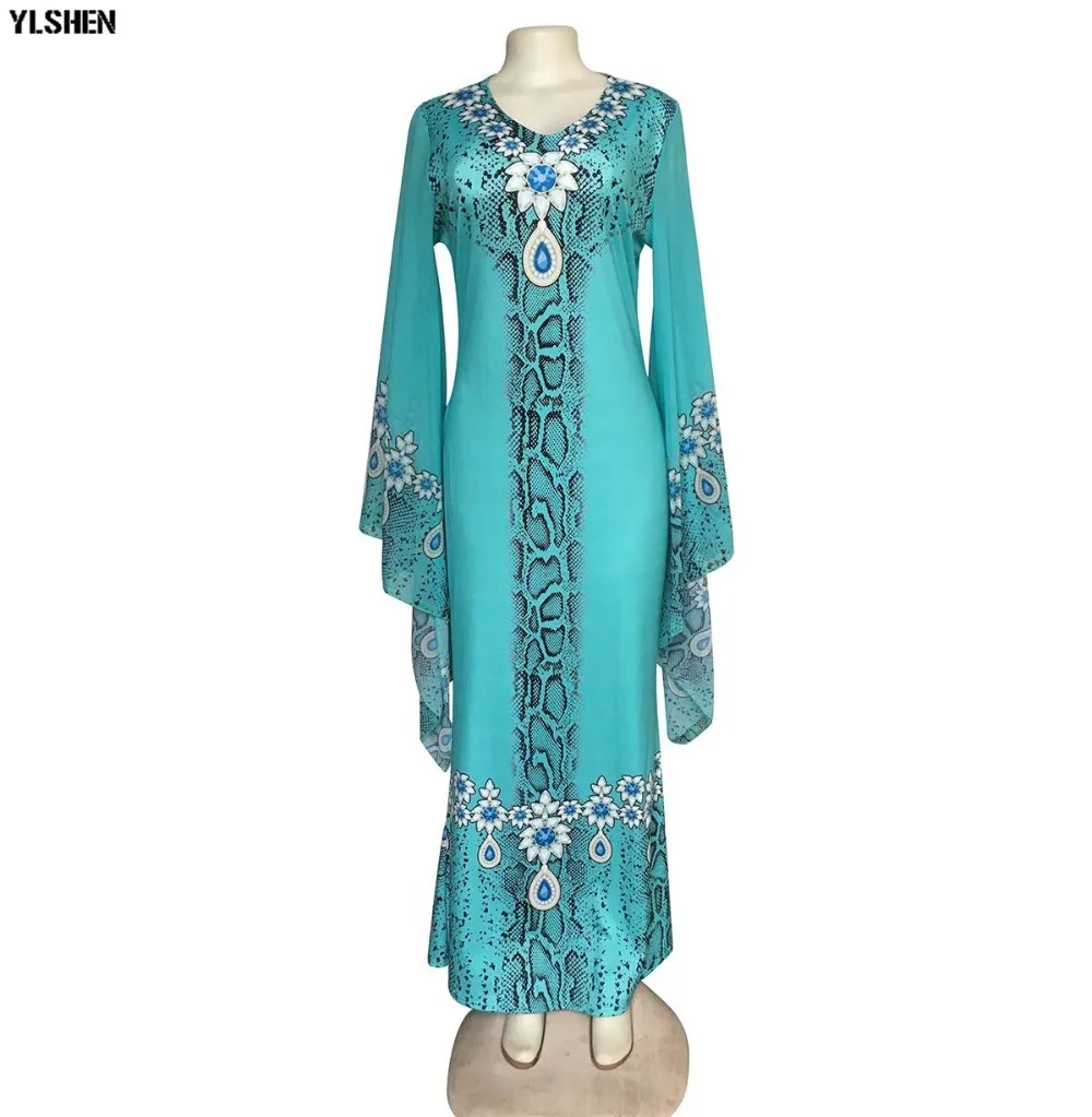 Length 150cm African Dresses for Women Dashiki Print African Clothes Bazin Sexy Slim Robe Boubou Africain Ankara Africa Dress 08