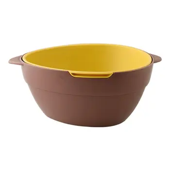 

Vegetable Basket Rice Basket Fruit Bowl Fruit Tray Storage Basket Double-layer Drain Basket Kitchen Basket