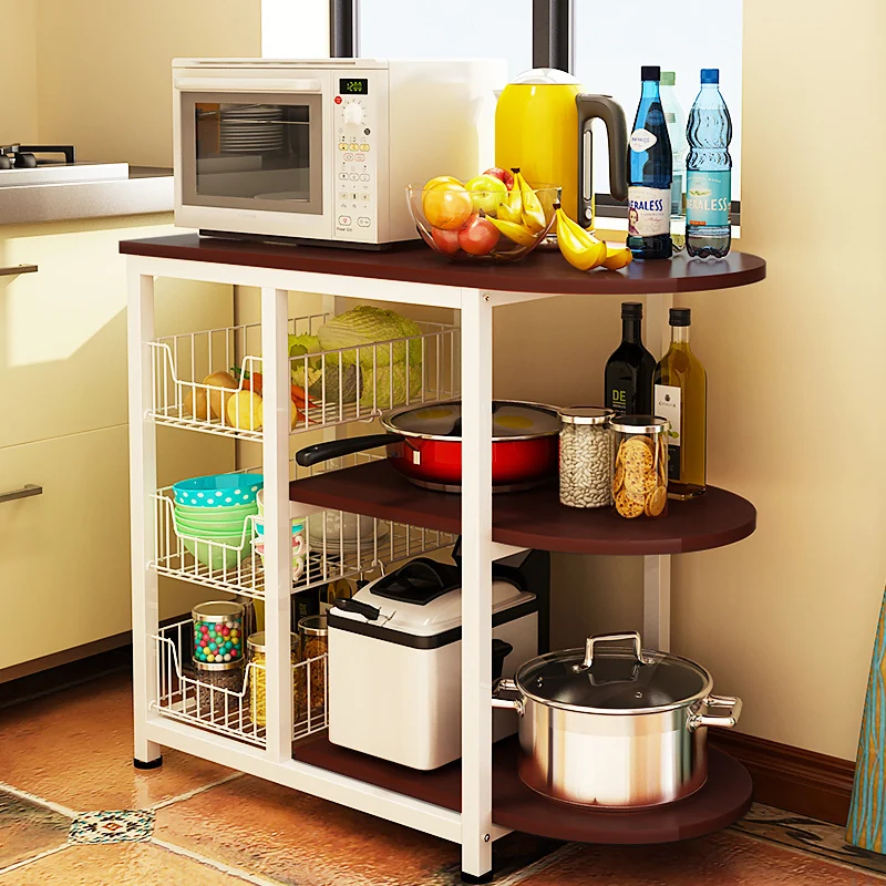 Кухонный стеллаж для хранения, микроволновая печь, напольный стеллаж, кухонная электрическая полка, стеллаж для хранения, стойка для духовки