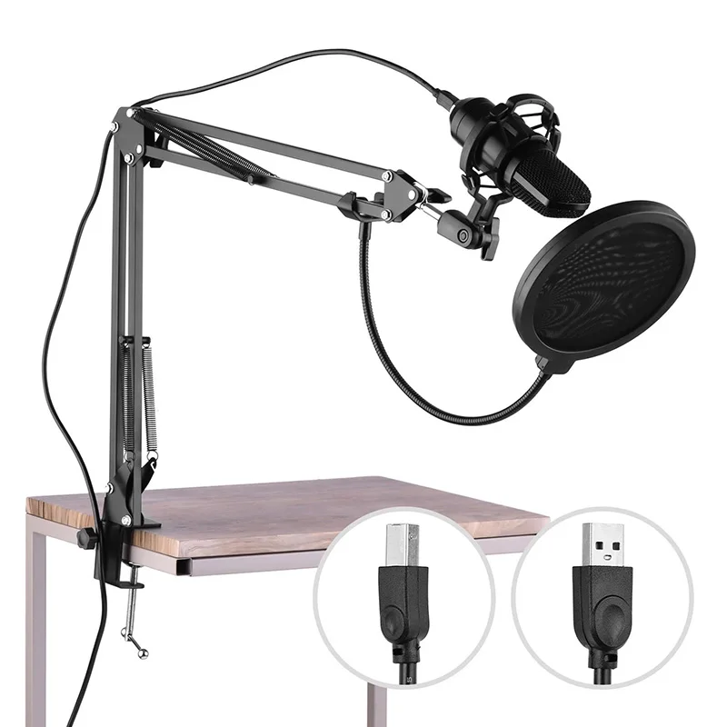 

Noise reduction condenser Recording microphone set For Laptop Windows Studio Recording Vocals Voice Over,YouTube-192KHz 24Bit