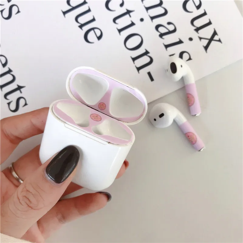 1 Милый защитный чехол s для Airpods, чехол, защита от пыли, наклейка, внутренняя крышка, s пленка для Apple Air Pods 2 1 - Цвет: 1
