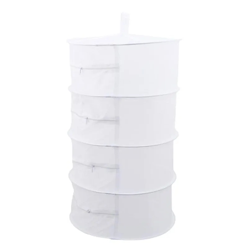 white Drying Net Drying Rack 4 Layers Basket Foreign Trade Amazon Closed With Zipper Drying Clothes Baskets Household Drying Net - Color: white