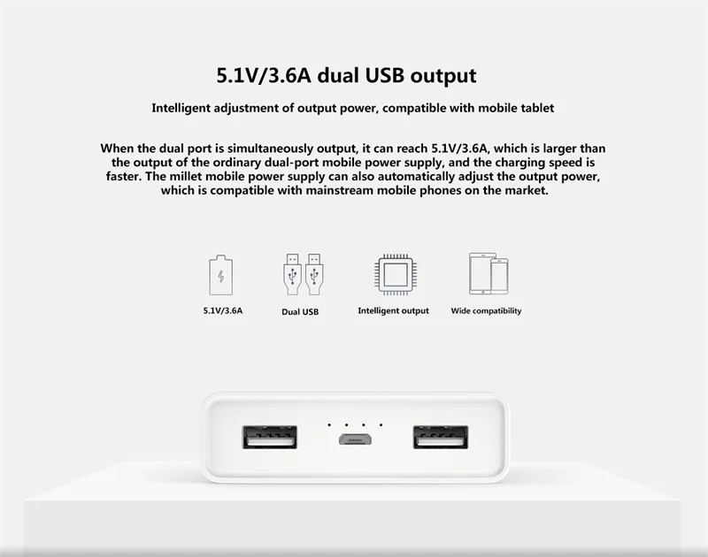 Xiaom Mi 2C QC3.0 power Bank 20000 мАч мобильный портативный внешний аккумулятор 2 Dual USB выход двухсторонний полимер быстрой зарядки для мобильного телефона