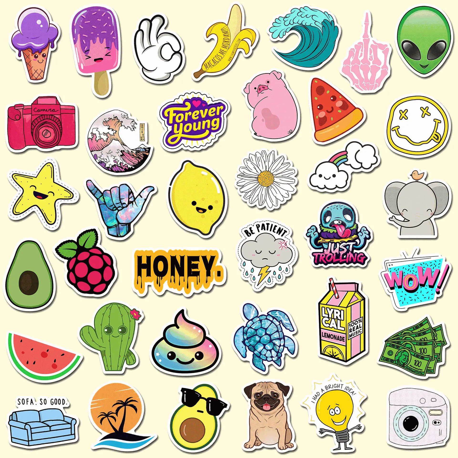 

50PCS Stickers Small Pink Fresh Waterproof Graffiti For Computer Guitar Skateboard Notebook
