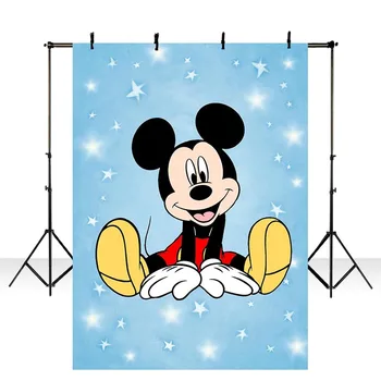 

Photography Backdrop Mickey Blue Bokeh Star Cartoon Boy Baby Birthday Background Photo Backdrop PartyEvent220cm X 150cm