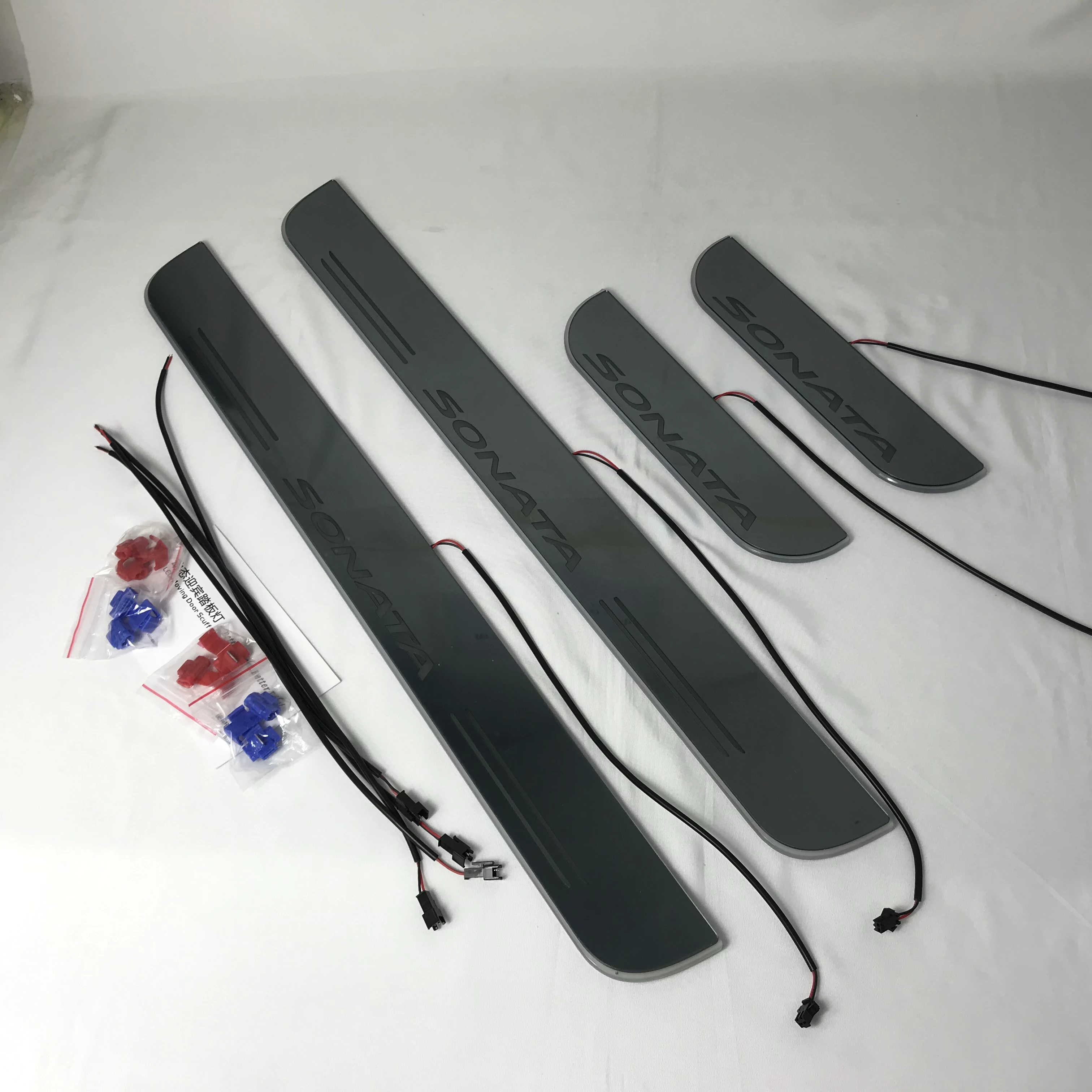 RQXR 4pcsled движущаяся дверь scuff Для hyundai Sonata динамический порог пластина плоская подкладка накладка течёт/неподвижный светильник, 2 шт
