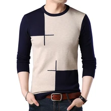 Осенне-зимний мужской свитер, пуловер, Мужской Повседневный свитер с круглым вырезом, мужские облегающие вязанные пуловеры, одежда M-3XL