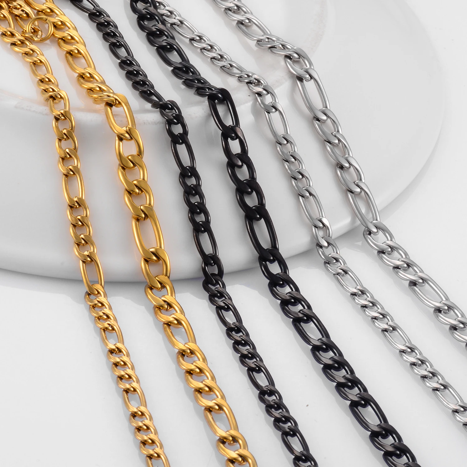 Clásico de acero inoxidable cadena Figaro, Venta caliente, de alta joyería de calidad para los hombres y las mujeres