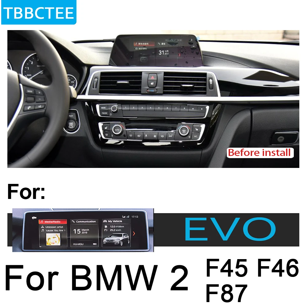 Cheap For BMW 2 Series F45 F46 F87 2018~2019 EVO Car Radio GPS Android Navigation AUX Stereo multimedia HD touch screen original 5