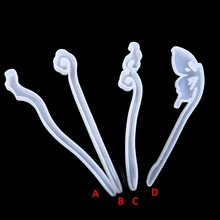 Transparent Hairpin Silicone Resin Mould Jewelry Resin Mould DIY Dry Flower Hair Jewelry Making Mold Tools