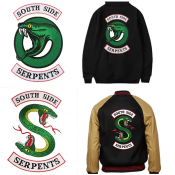 

SASKIA 1Set 3Pcs Green Snake Letter Embroidery Patch Animal Applique Iron On Clothes Sewing Clothing Accessory Military Patches