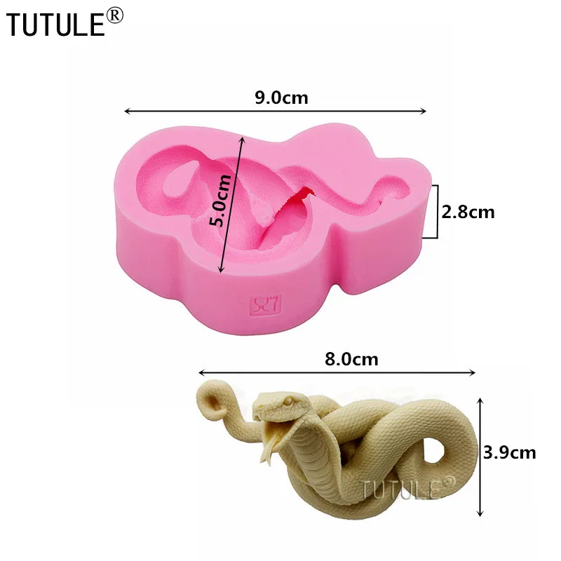 Змея силиконовая форма, для кекса для глины, ювелирных изделий, фермы формы для выпекания шоколадного печенья-пищевой безопасный для помадки змея плесень Шарм-змея силиконовая форма