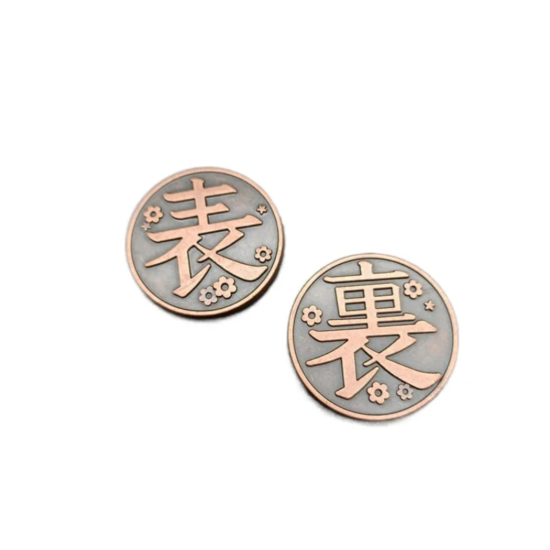Anime Demon Slayer Coin Kimetsu No Yaiba Tsuyuri Kanao Kochou Shinobu Collection Alloy Metal Tokens Commemorative Coins Props