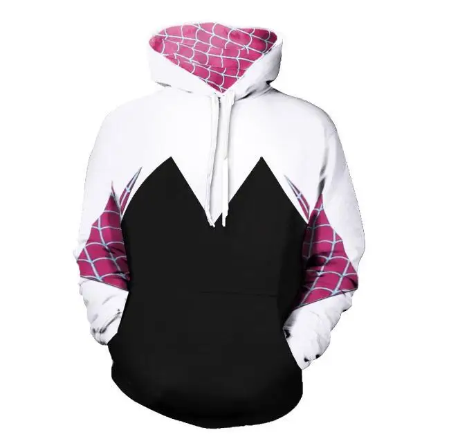 Women Girls Venom Hoodie Cosplay Spider Gwen Stacy Costume Spider boy Superhero Zipper Jacket Hooded Sweatshirt Coat - Цвет: Style 2