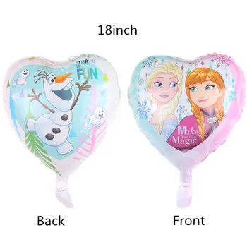 

Frozen Theme Elsa Anna Princess Heart-shaped Balloon Foil Balloon Birthday Decorations Party Supplies Double-sided Balloon