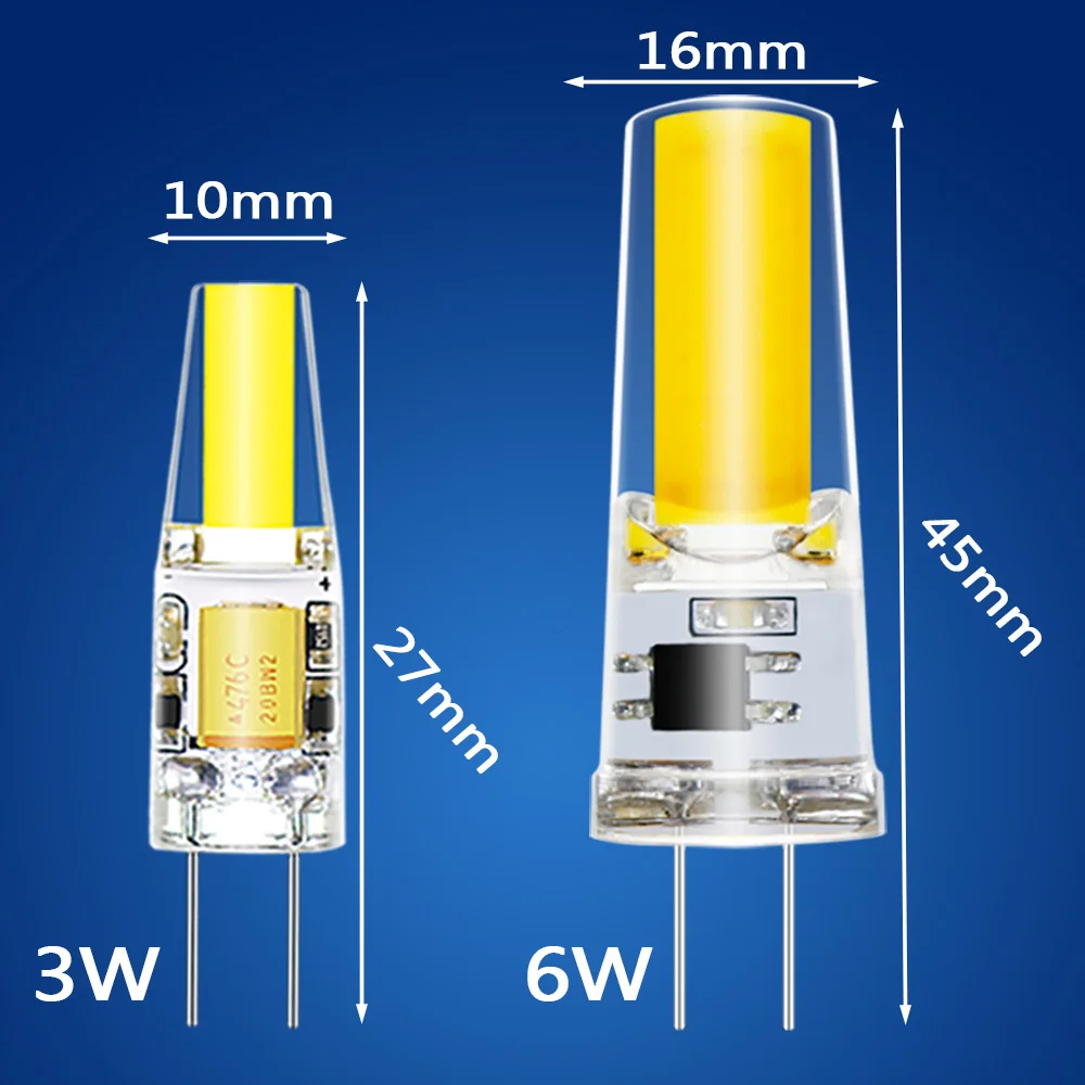 G4 Светодиодная лампа Ac/dc12v Ac110/2200 в 3 Вт 6 люстра супер яркая Cob 360 градусов ОСВЕЩЕНИЕ