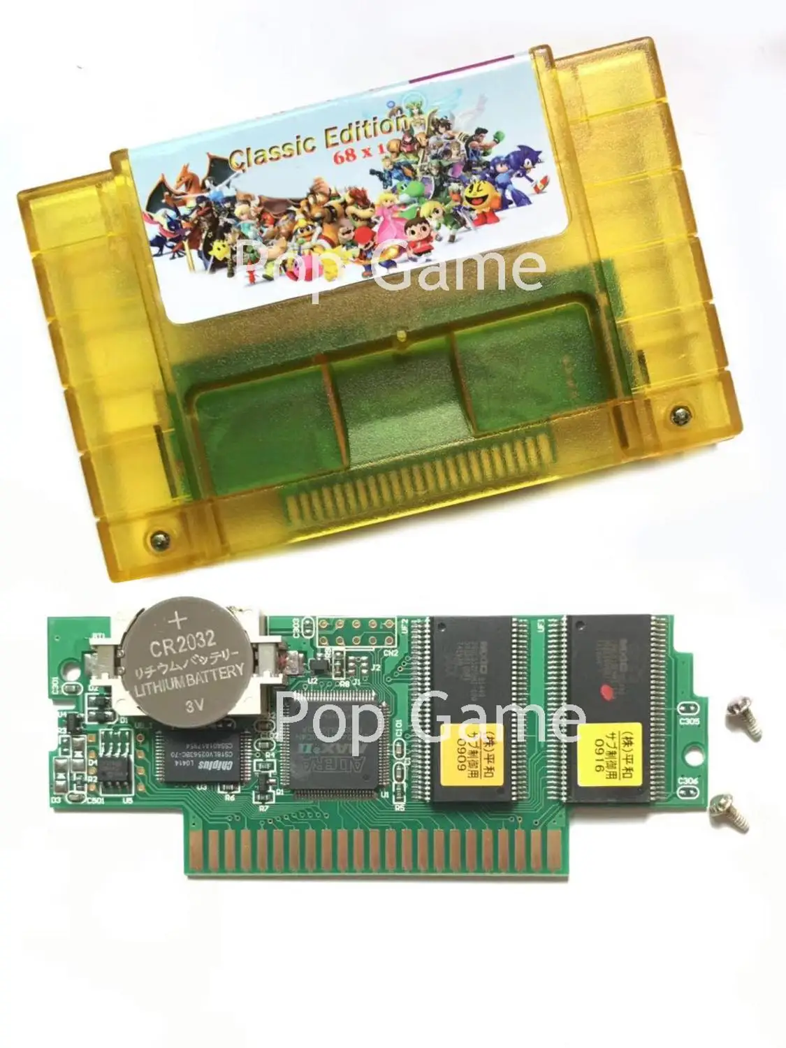 Батарея сохранить супер 68 в 1 коллекция видеоигры картридж для 16 бит 46 pin NTSC консоли с верхней шестерни 1 2 урожая Луны черепахи