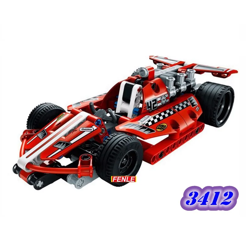 3412 without box Decool совместимые technic грузовики тянуть назад racer автомобиль мото наборы комплект строительные блоки F1 DIY кубики moc детские игрушки подарки - Цвет: 3412 without box