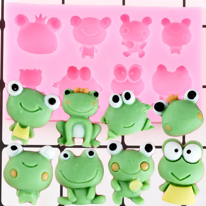 

3D Cartoon Frog Silicone Molds DIY Party Chocolate Fondant Cake Decorating Tools Soap Polymer Clay Candy Cookie Baking Moulds