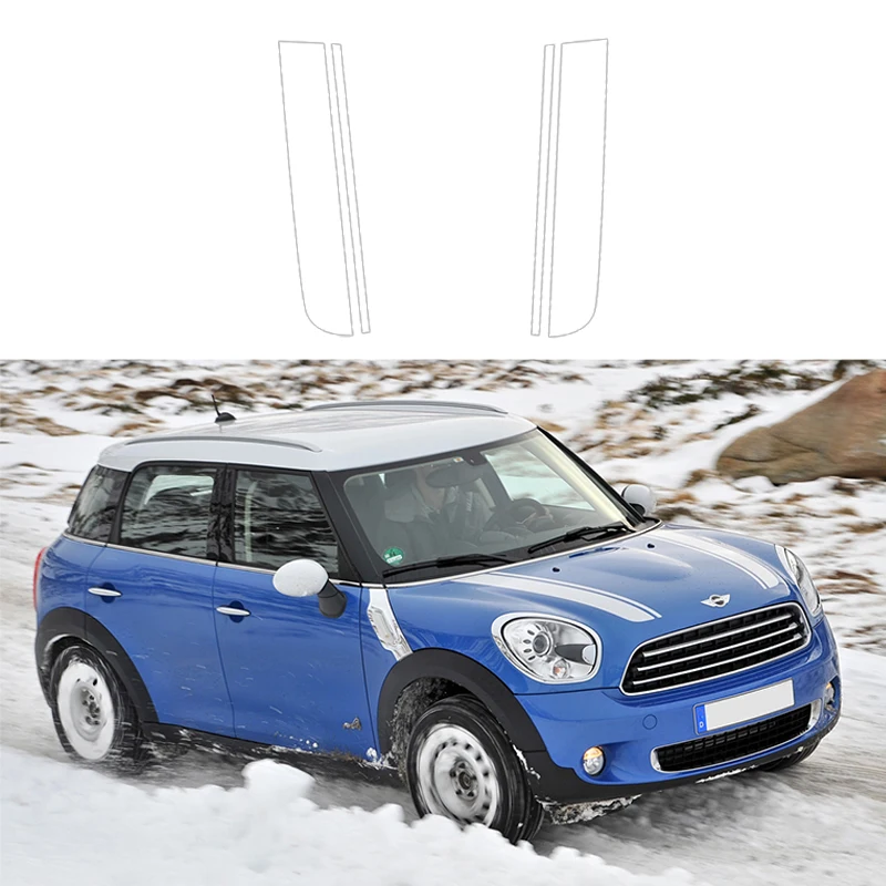 Белый KJAUTOMAX для Mini Cooper R50 R52 R53 R55 R56 R56 F55 F56 F60 F54 F55 F56 F60 черный#2 капюшон гоночный автомобиль в полоску наклейка - Название цвета: Белый