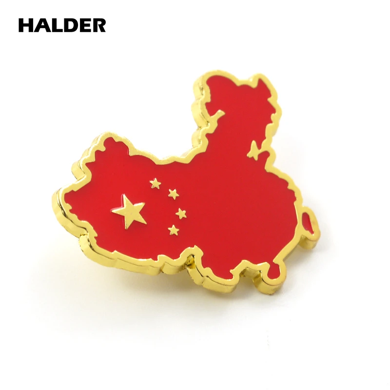 HALDER, китайский национальный флаг, карта, сплав, брошь, модная, персональная, Джинсовая, пальто, рубашка, рюкзак, булавка, ювелирное изделие, Нагрудный значок, аксессуар