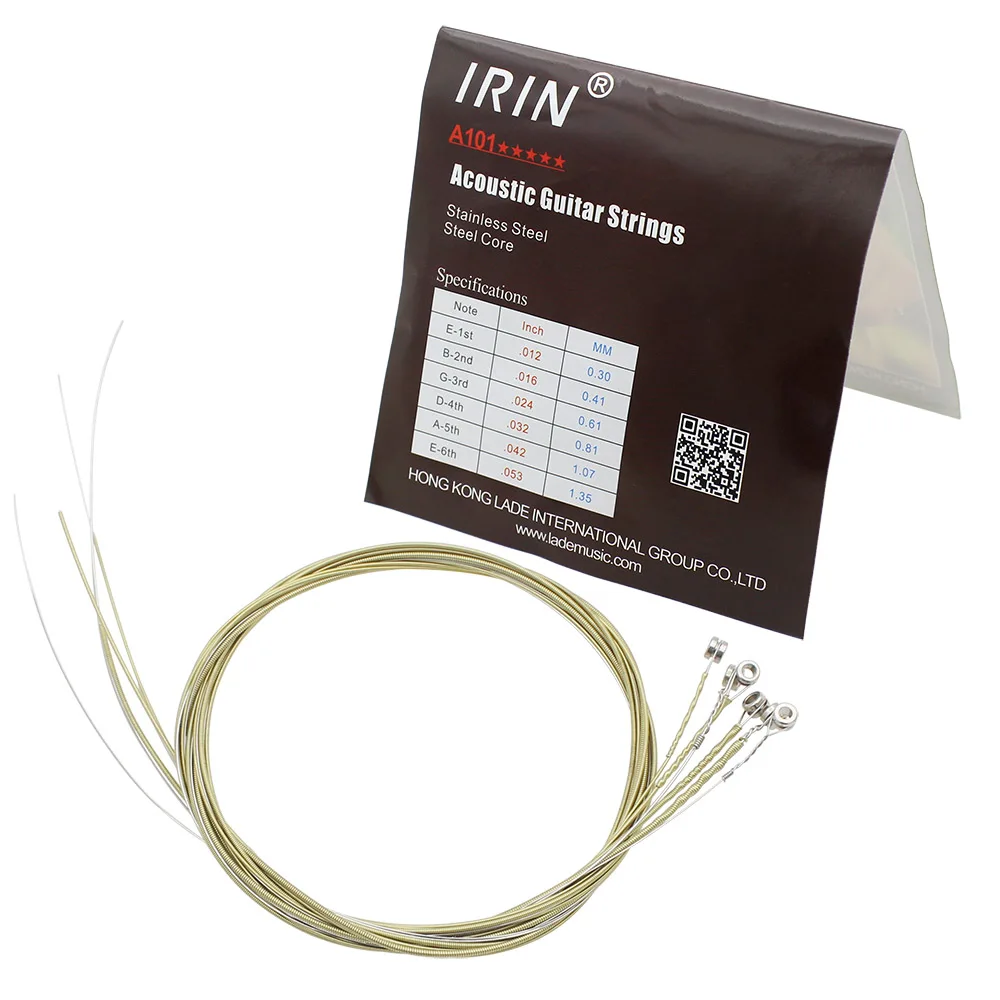 Stainless Steel Strings 1st-6th(.010-.047) 6pcs Acoustic Guitar Strings A101