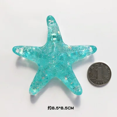 Синий 85 мм 3D стерео Морская звезда моделирование магнит на холодильник украшение на холодильник кристально прозрачный resion фото паста креативный - Цвет: Синий