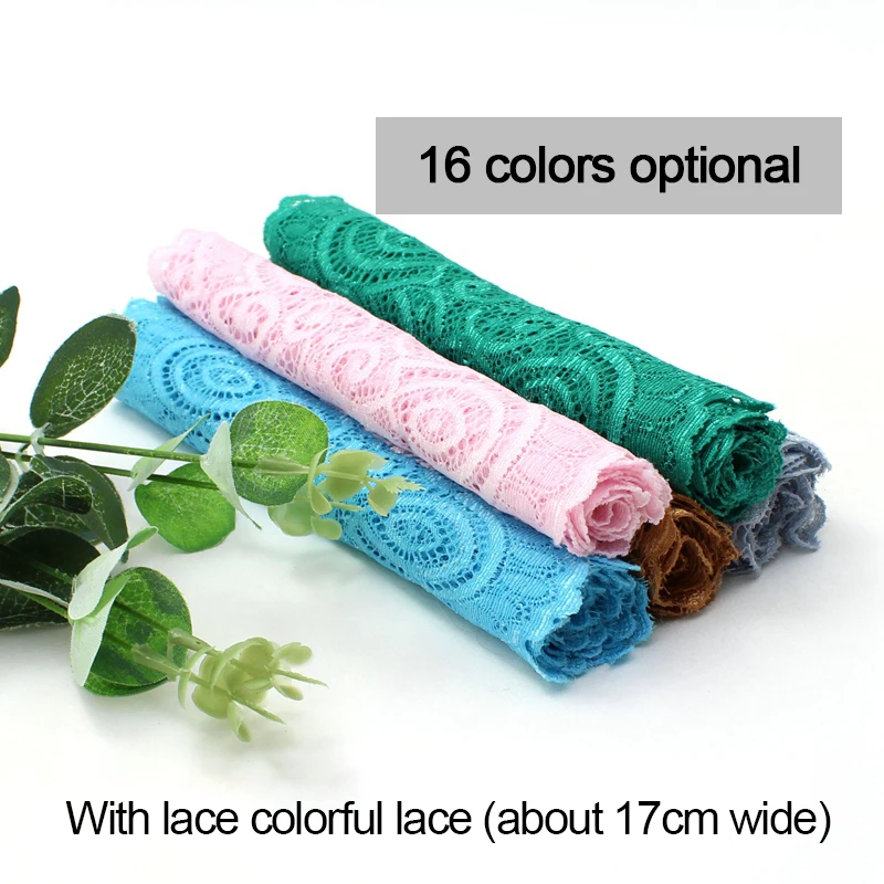 

3m/lot Lace Elastic DIY Accessories High-Quality Elastic Wide Soft Colorful Elastic Lace 17cm Wide Clothing Accesories A059