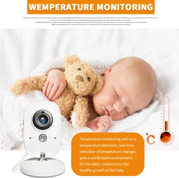 

Baby Nanny Security Camera Night Vision Temperature Sleeping Monitor Wireless Video Color Baby Monitor 3.2 inch High Resolution