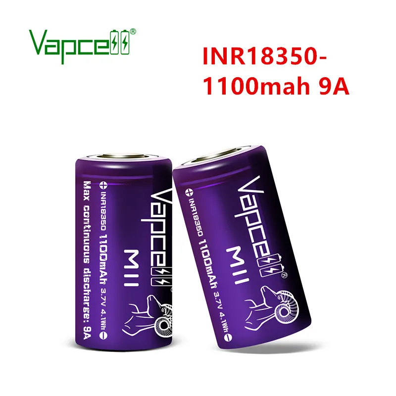Оригинальный Vapcell новая версия 18350 M11 1100 мАч 9a mooch / HKJ тест 3 7 в INR18350 литиевая