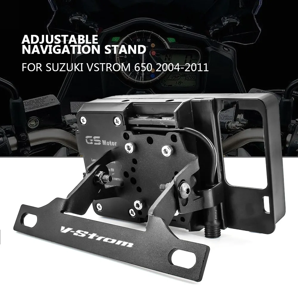 

Motorcycle Front Phone Stand Holder Smartphone Phone GPS Navigaton Plate Bracket For SUZUKI VSTROM 650 YEAR UNTIL 2004-2011