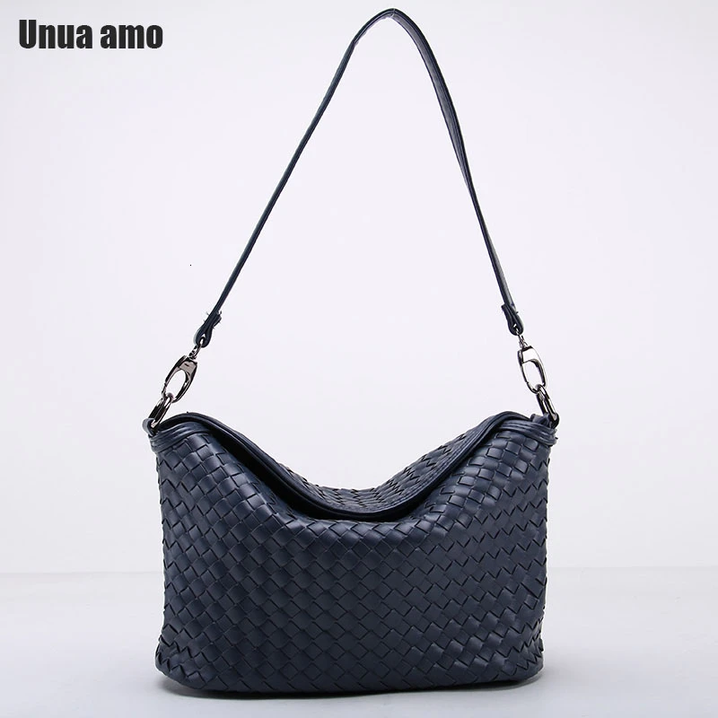 

Unua amo Woven Crossbody Bag Women Fashion Candy Colors Imitation Sheepskin Portable Messenger Bag Ladies Half Moon Shoulder Bag