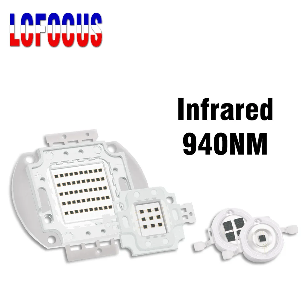 Светодиодный чип высокой мощности IR 940nm 3 Вт 5 10 20 30 50 100 Инфракрасный 940 нм эмиттер лампа свет Bead COB Вт|Подвесные