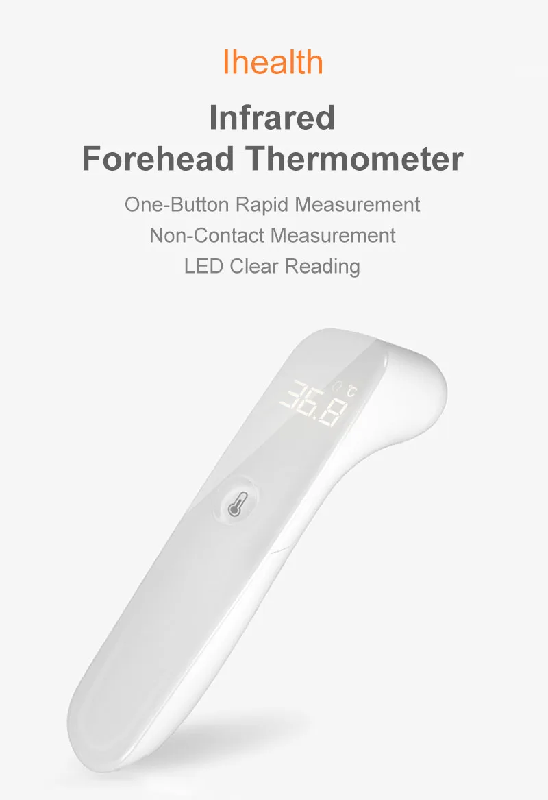 Ihealth T08 LED Infrared Thermometer Digital Infrared Forehead Body LED Full Screen Smart Body Thermometer for Baby Kids Elders